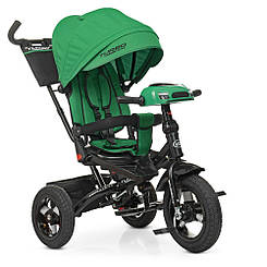 Дитячий велосипед Turbotrike М 5448HA-4 триколісний, колеса надувні, музика, фара, зелений
