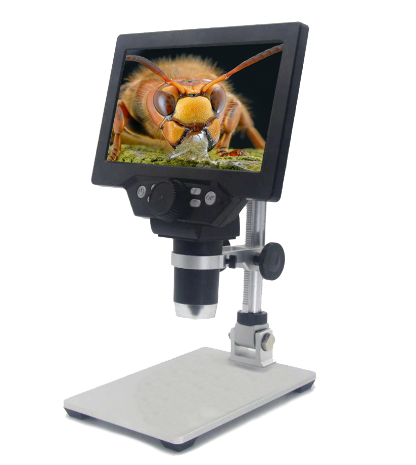 Цифровой микроскоп для пчеловода G1200 с монитором 7 дюймов и 12 Mp ...