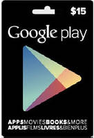 Карта оплаты Google Play Gift Card 15$ (15 долларов) для Гугл Плей Маркета сертификат карта пополнения счета