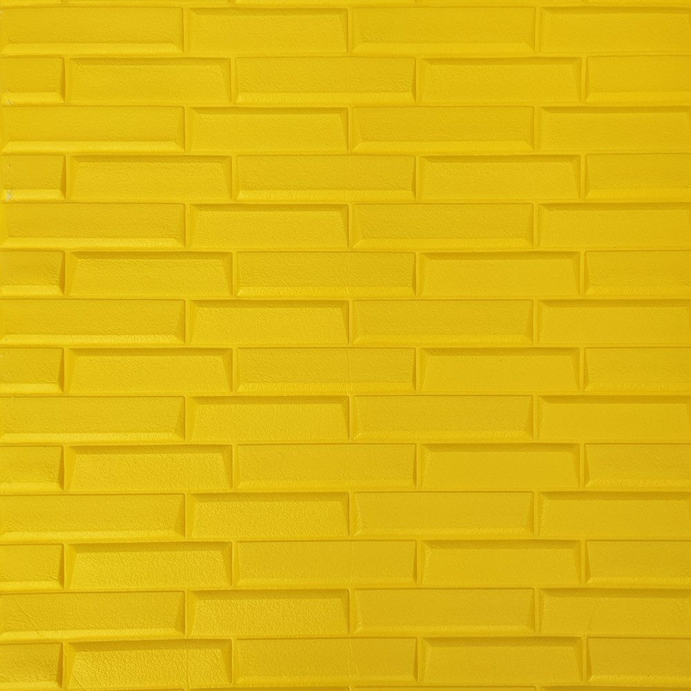 Декоративна 3Д стінова панель Облицювальна цегла Жовта 3d панелі для стін кладка текстура 700x770x7мм (37)