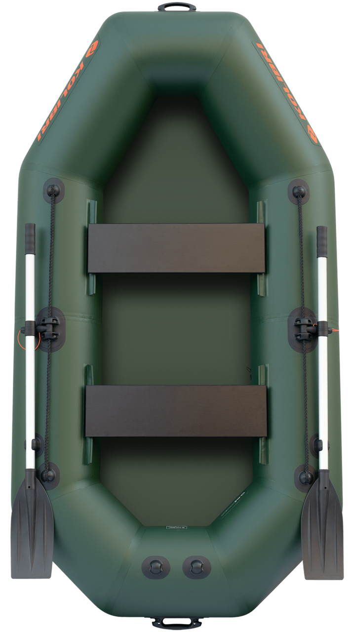 Надувна лодка Колібрі К-240T(S) 2 місцева ПВХ 850 г/м² для риболовлі та відпочинку на воді без настилу