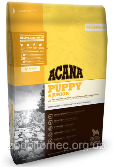 Корм ACANA (Акана) Heritage PUPPY JUNIOR для цуценят середніх порід, 340 г, фото 1