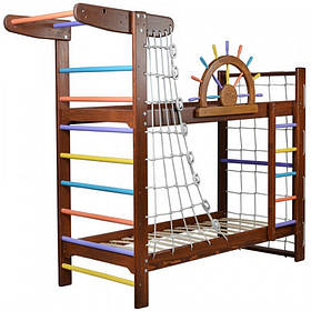 Дитяче Ліжко і шведська стінка Кумедний Пірат - 2 з дерева