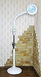 Лампа лупа на гофрі підлогова з 120 LED діодами,регулюванням світла , з кришкою на лінзі та колесами., фото 7
