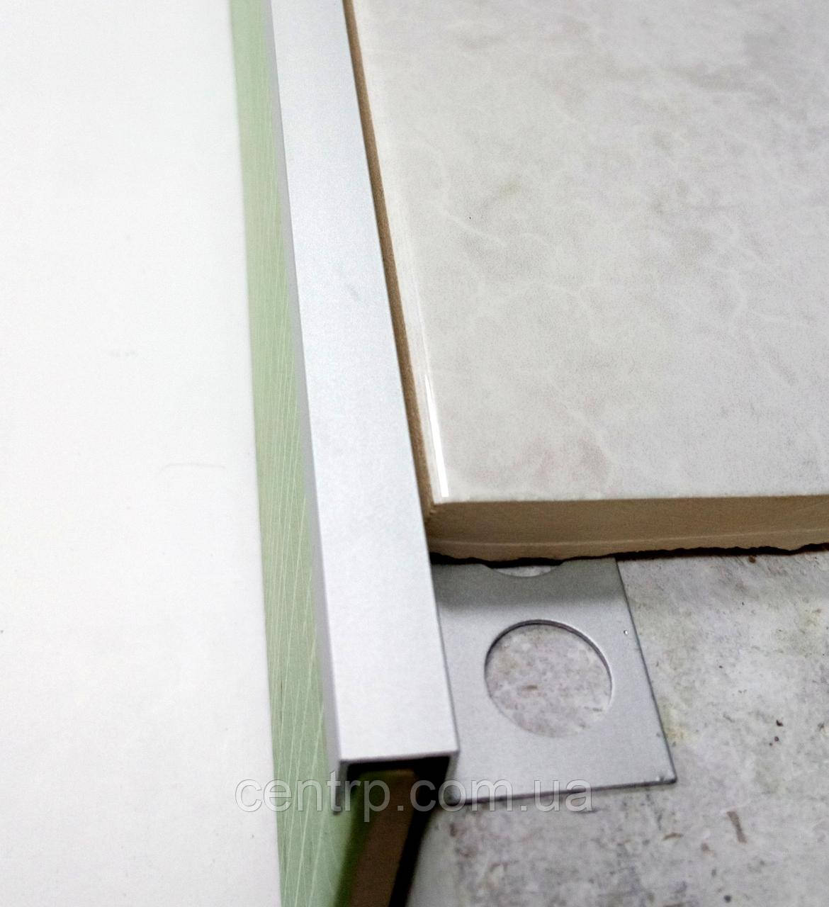 Алюминиевый П-образный бордюр для плитки до 9 мм АДБ 10 анод L-2.7 м - фото 8 - id-p1253169410