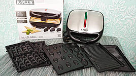 Вафельниця | Бутербродниця | Сендвичница | Ростер | Гриль 3в1 А-Плюс 2036 | Мультигриль | Електрогриль |