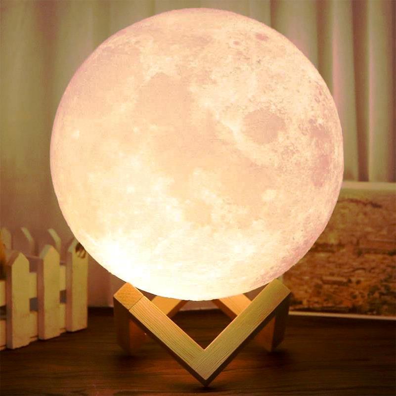 Світильник сенсорний місяць 17 см на акумуляторі 3D Moon Lamp дитячий нічник місяць Moon Light 5 режимів