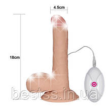 Реалістичний вібратор з пультом The Ultra Soft Dude Vibrating 7.5", фото 4