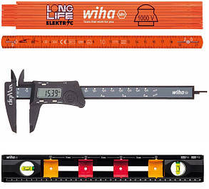 Вимірювальні інструменти: штангенциркулі цифрові і аналогові, метри складні, WIHA