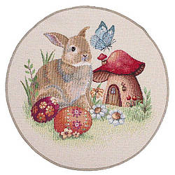 Серветка великодня на стіл кругла гобеленова 25 см LiMaSo