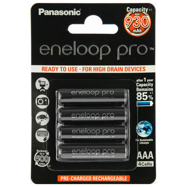 Акумулятори Panasonic Eneloop Pro AAA 930 мАг, 4 шт., фото 1