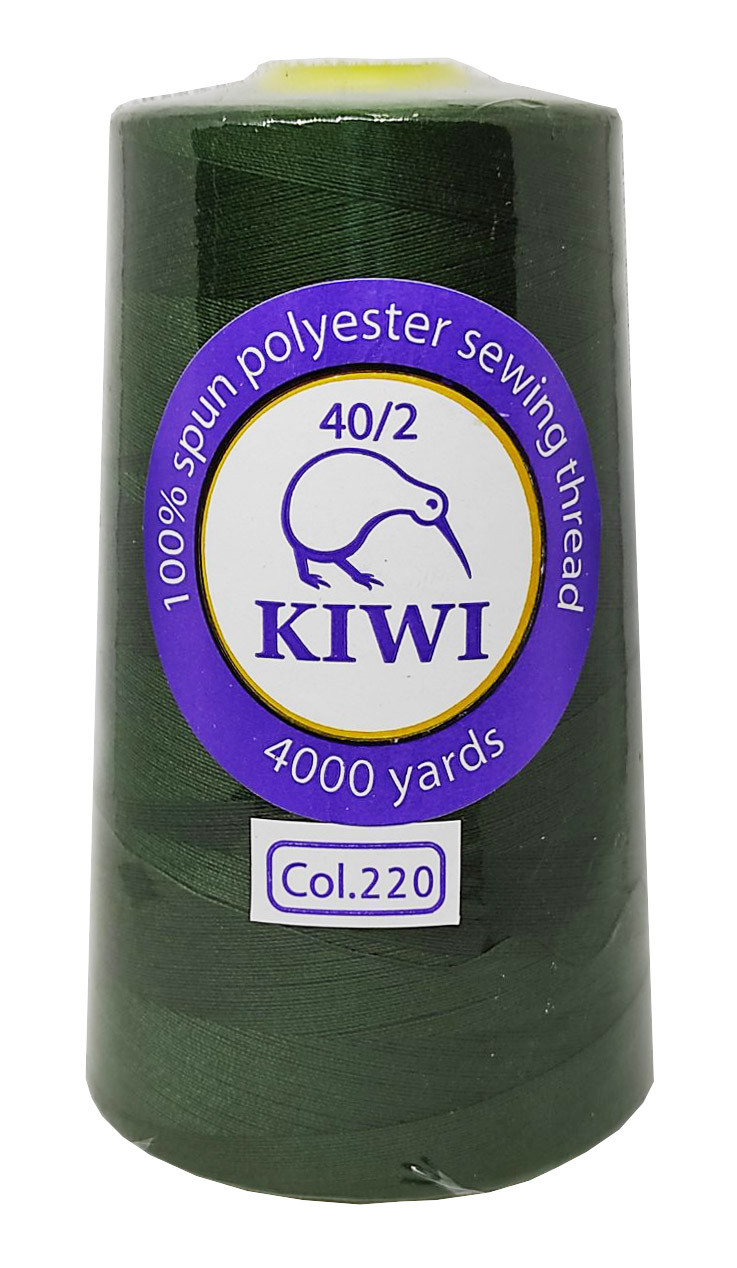 Нитки швейні "Kiwi" зелений 4000 ярдів №40/2 (220), фото 1