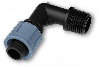 Коліно сполучне крапельна стрічка – різьба 
зовнішня 1/2", DSTA02-12L
