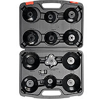 Набір чашок для зняття оливних фільтрів YATO 3/8<unk>,1/2<unk> 65-120 мм 13 предметів (YT-0594)