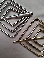 Шпилька для штор ниток квадратна срібляста з блискучим напиленням міцний пластик