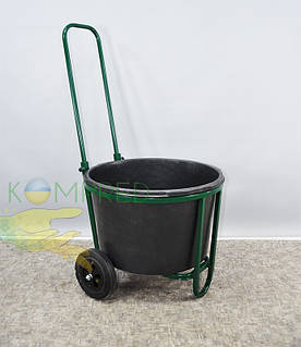 Візок двірника для прибирання сміття з баком на 65л 550х500х1100мм Зелений Kompred OL422