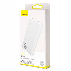 УМБ Power Bank (зовнішній акумулятор) для телефону Baseus Quick Charge 10000 мАг Білий (PPDML-02), фото 3