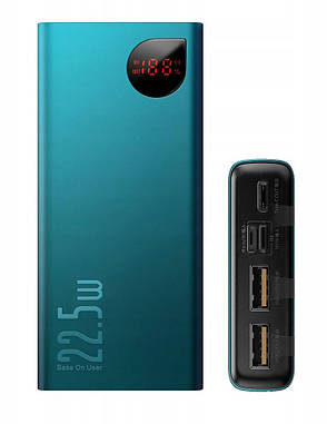 УМБ Power Bank (зовнішній акумулятор) для телефону Baseus QC 10000 мАг Зелений (PPIMDA-B06), фото 4