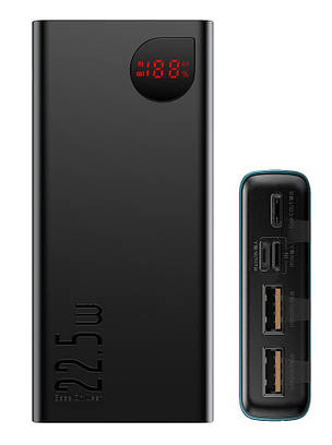 УМБ Power Bank (зовнішній акумулятор) для телефону Baseus Quick Charge 10000 мАг Чорний (PPIMDA-B0A), фото 3