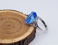 Кольцо серебряное "Париж" с голубым кварцем Tanzanite 925 пробы арт. 01382