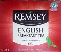 Чай Remsey English Breakfast чорний класичний, 75 пакетиків. ТМ Biedronka