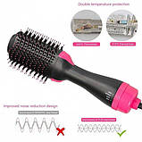 Фен щітка One Step Hair Dryer and Styler 3в1  ⁇  Cтайлер для укладання волосся One Step 3в1 ⁇  Гребінець із феном чорна, фото 5