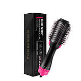 Фен щітка One Step Hair Dryer and Styler 3в1  ⁇  Cтайлер для укладання волосся One Step 3в1 ⁇  Гребінець із феном чорна, фото 4