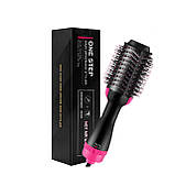 Фен щітка One Step Hair Dryer and Styler 3в1  ⁇  Cтайлер для укладання волосся One Step 3в1 ⁇  Гребінець із феном чорна, фото 2