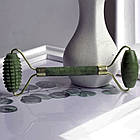 Ролер-масажер з шипами для особи Jade Roller з нефриту, фото 3