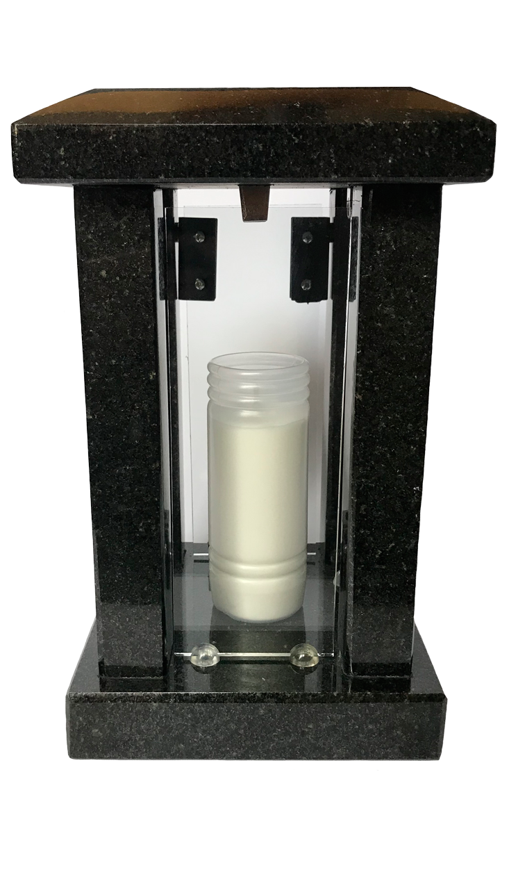 Лампадка з граніту габро на памятник