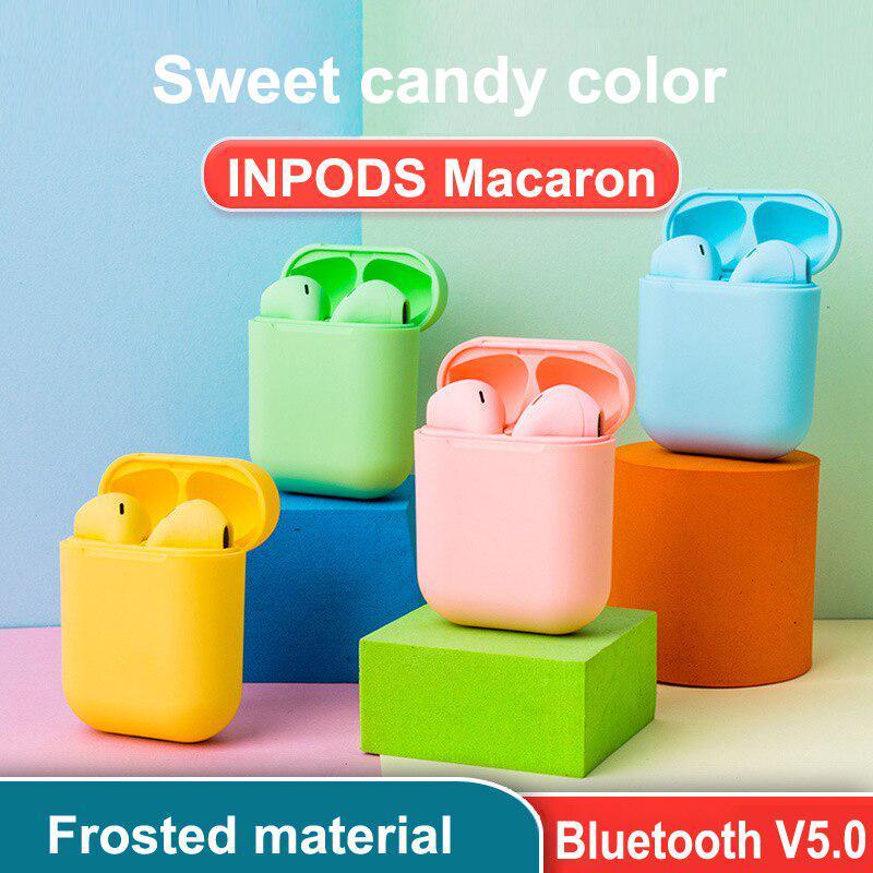 Бездротові навушники InPods 12 Macaron сенсорні з кейсом Кольори