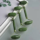 Ролер-масажер з шипами для особи Jade Roller з нефриту, фото 8