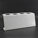 Підставка EKOSTAR для вафельного ріжка на 4шт. Біла. Акрил 3 мм, фото 2