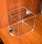 Ящик для пожертвувань EKOSTAR 200х200х200 широка щілина, фото 4