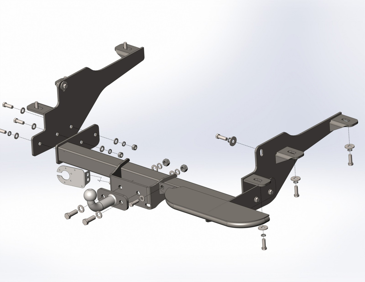 Фаркоп - Nissan NV400 (2010-) з підніжкою (1 кол. база), з'ємний на 2 болтах на пластині