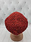 В'язана класна  натуральна шапка ручної роботи, унісекс, червоного кольору., фото 4