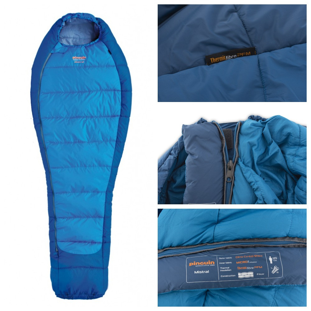 Спальний мішок Pinguin Mistral 185 Blue, Left Zip (PNG 213.185.Blue-L)