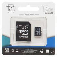 Карта памяти micro SDHC 16GB T&G (class10) (UHS-1) (с адаптером)!