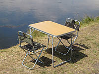 Розкладний стіл і стільці зі спинкою, меблі туристична, для пікніка, риболовлі "Кемпінг О1+2"