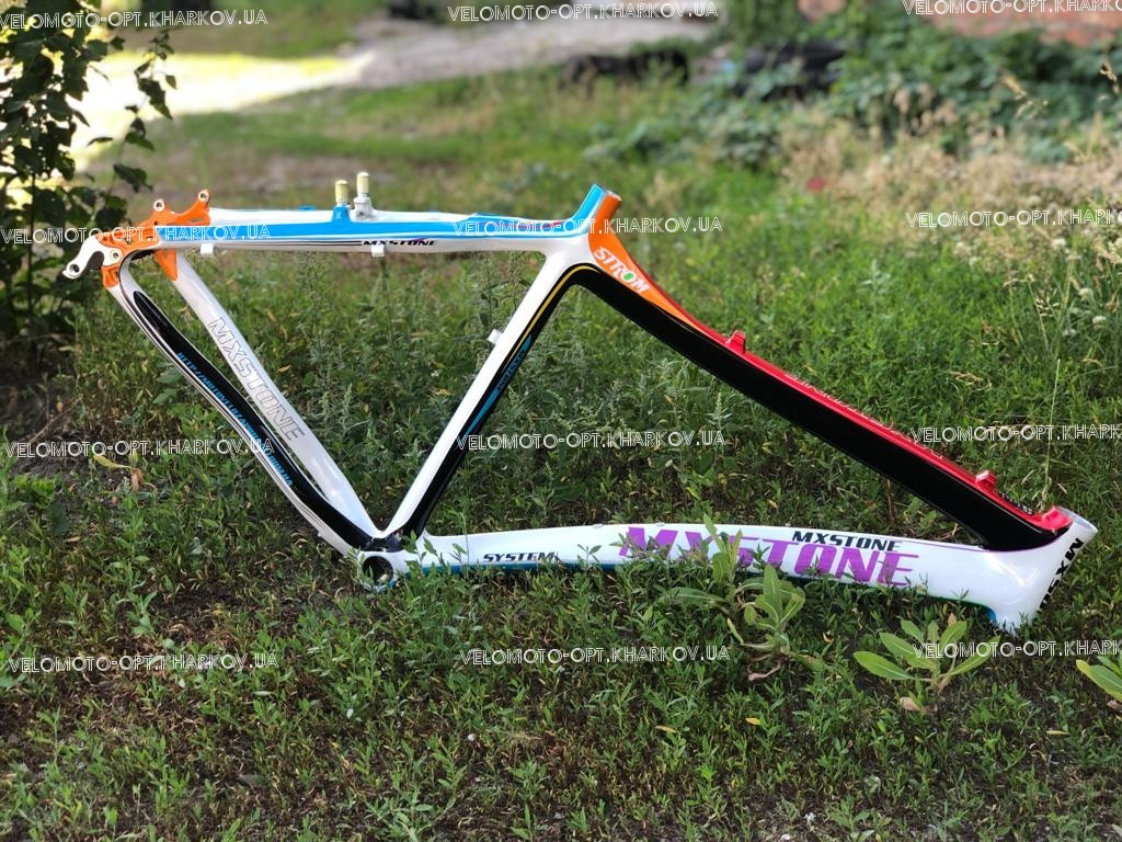 Рама MX Stone велосипедна алюмінія, кольорова. Цільна і обтеканана. Зростання 17, фото 1