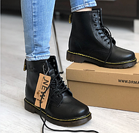 Ботинки женские Dr Martens модель 1460 Black Обувь Мартинсы демисезонные черные