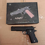 Пневматичний пістолет Кольт Vigor V14 Colt 1911 металевий Чорний, фото 6