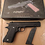 Пневматичний пістолет Кольт Vigor V14 Colt 1911 металевий Чорний, фото 8