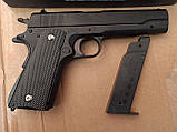 Пневматичний пістолет Кольт Vigor V14 Colt 1911 металевий Чорний, фото 7
