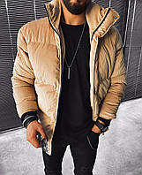 Мужская стильная куртка - вельветовая (песочного цвета) XL