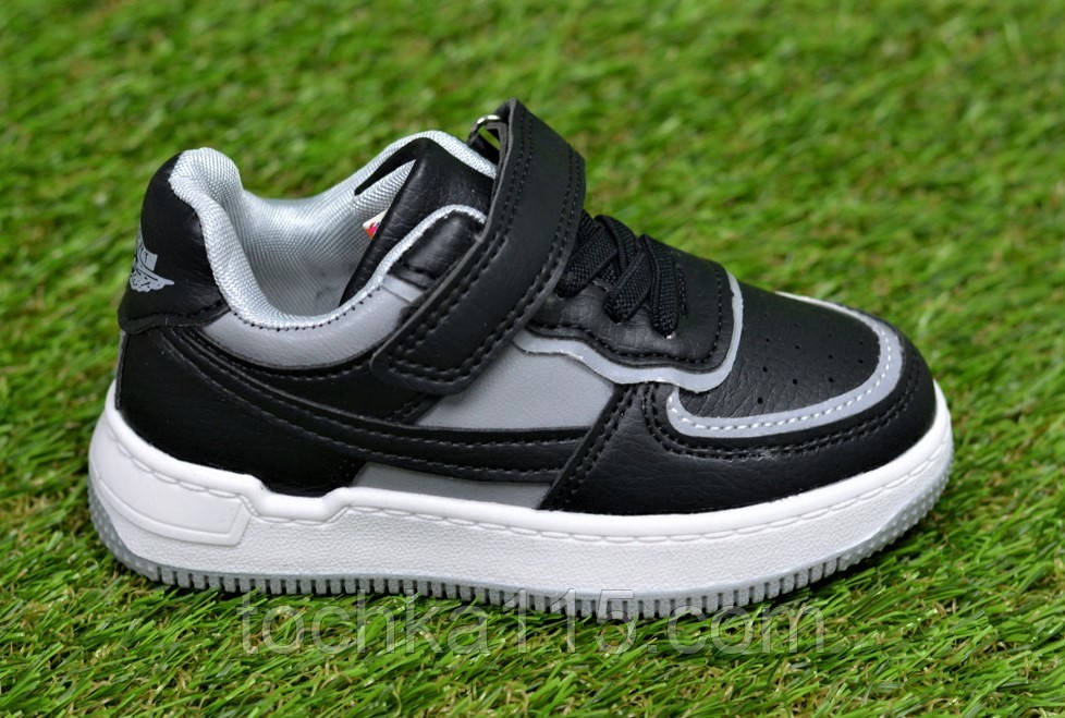 Кросівки дитячі аналог nike air force black найк чорний р26-29, фото 1