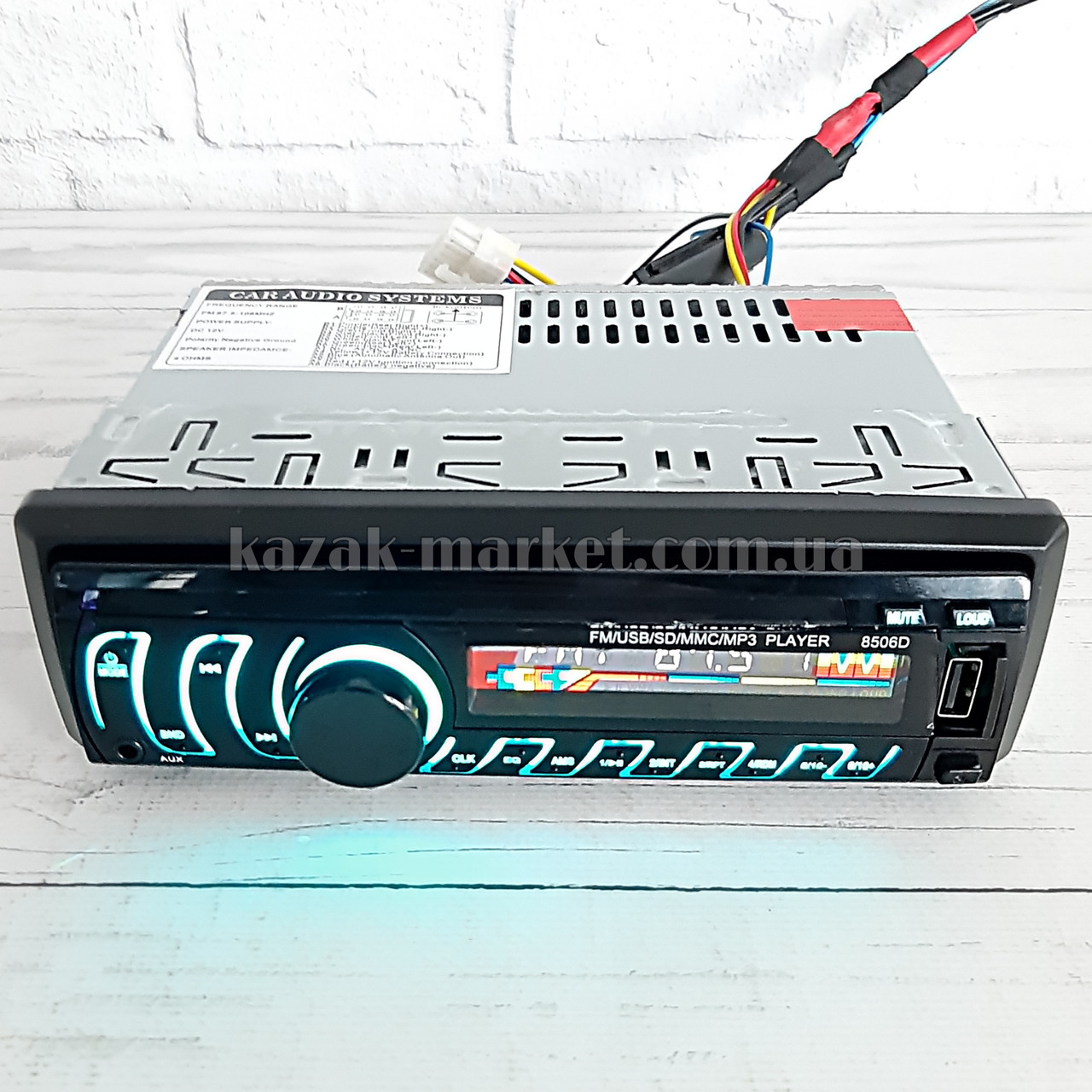 Автомагнітола 1DIN MP3 8506 RGB знімна панель / Магнітола в машину з флешкою/ Магнітола