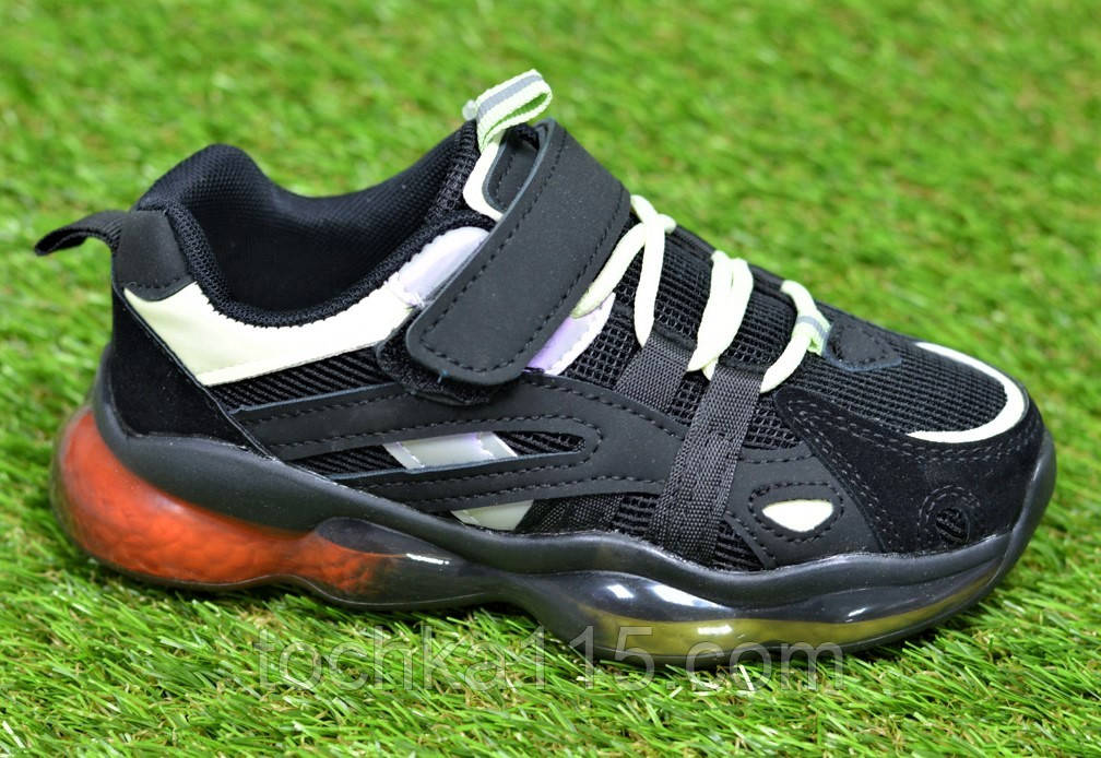 Весняні дитячі кросівки аналог Nike Air black найк аїр чорний р33-34