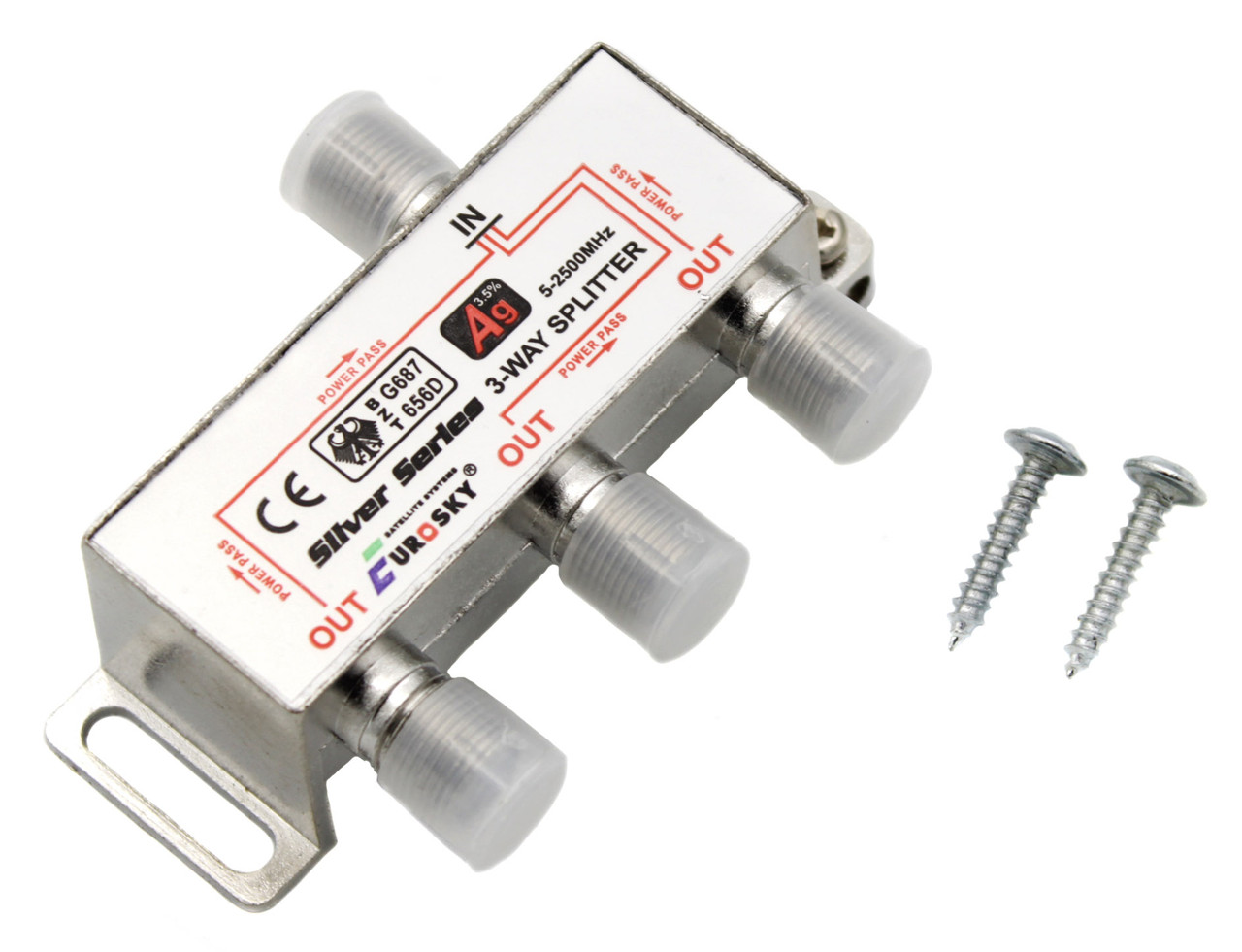 Eurosky Splitter 1/3-way Power Pass Сплітер EUROSKY (з пропуском харчування)