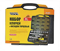 Набір насадок торцевих MASTERTOOL 78-4021-PF, PROFI CrV 1/2" 10-32 мм, тріскачка 72Т, 21 шт, кейс, фото 3